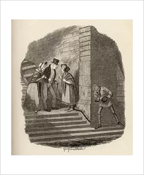 The meeting, from The Adventures of Oliver Twist by Charles Dickens (1812-70) 1838