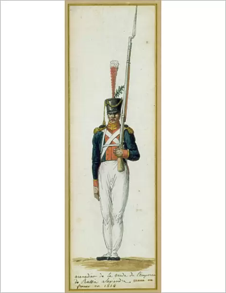 Grenadier of the Guard of Alexander I (1777-1825) during a visit to France in 1814