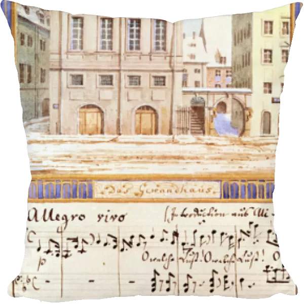 The Leipzig Gewandhaus with a piece of music by Felix Mendelssohn (1809-47) (w  /  c