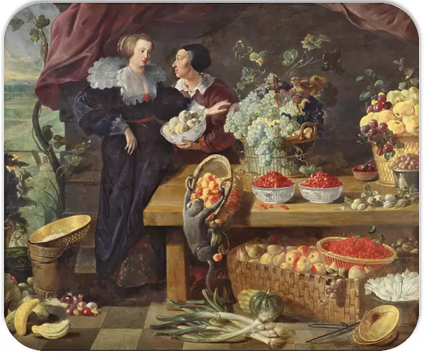 The Fruit Seller (oil on canvas)