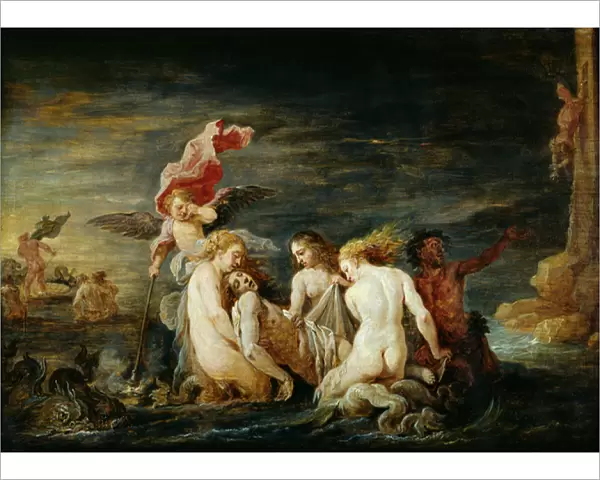 Hero and Leander: Leander Found by the Nereids, copy of a painting by Domenico Feti