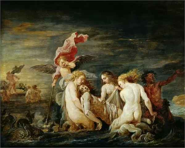Hero and Leander: Leander Found by the Nereids, copy of a painting by Domenico Feti