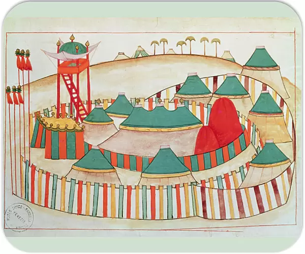 Ms 1671 The Imperial Camp, c. 1580 (gouache on paper)