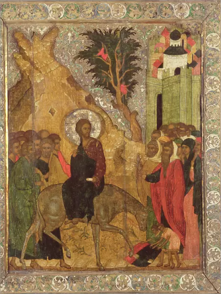 The Entry into Jerusalem, Moscow School (tempera on panel)