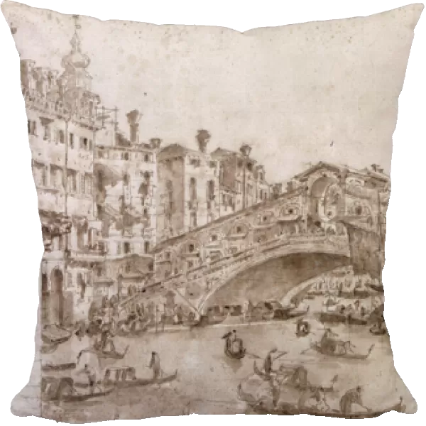 The Rialto Bridge, Venice (pen & brown ink on paper)