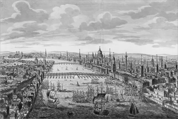 A General View of the City of London next to the River Thames, c. 1780 (engraving)