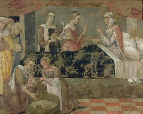 Birth of the Virgin (tempera on panel)