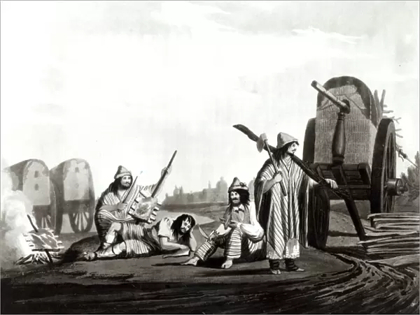 Gauchos (Rustics) of Tucuman, 1820 (engraving) (b  /  w photo)