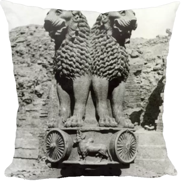 Lion capital from the Pillar of Emperor Ashoka, 273-236 BC (polished sandstone)