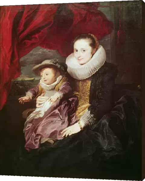 Portrait of a Woman and Child (oil on canvas)