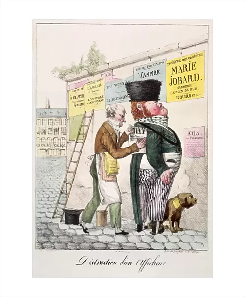 The Amusement of a Bill Sticker, 1820 (colour litho)