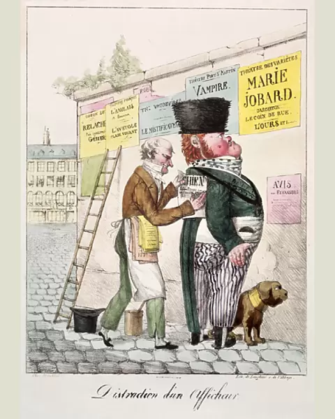 The Amusement of a Bill Sticker, 1820 (colour litho)