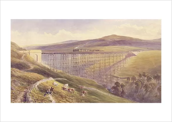 Belah Viaduct, 1869 (w  /  c and gouache with pen & ink on paper)