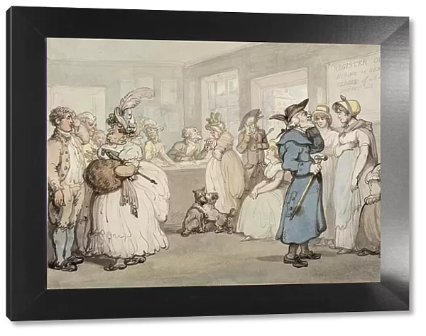 Register Office for the Hiring of Servants, c. 1805 (pen & ink with watercolour on paper)