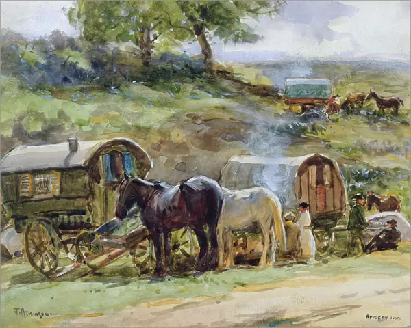 Gypsy Encampment, Appleby, 1919 (w  /  c on paper) (see also 54655)