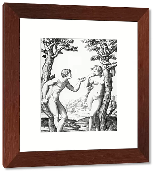Adam and Eve, engraved by Marcantonio, c. 1520 (engraving)