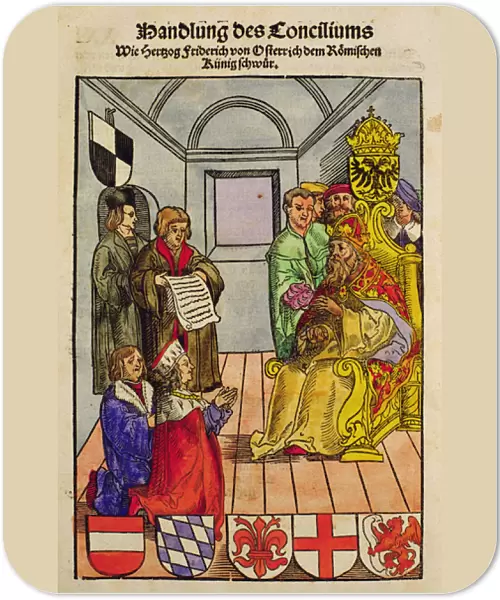 Frederick IV, Duke of Austria, declaring his fealty to the Emperor at the Council of Constance