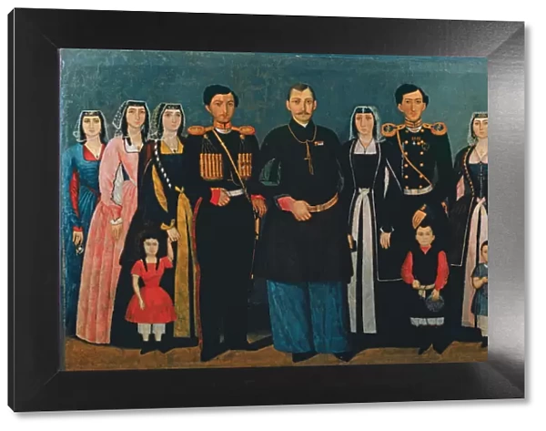 N. E. Mukhran-Batoni with family, 1862 (oil on canvas)