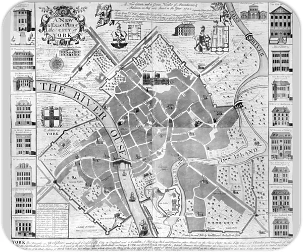 A New and Exact Plan of the City of York, 1748 (engraving)