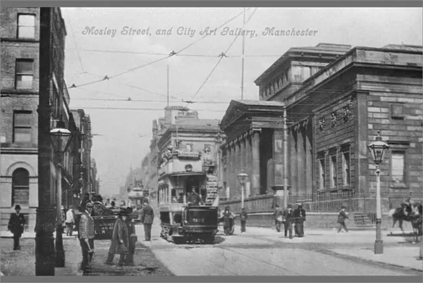 Mosley Street, and City Art Gallery, Manchester, c. 1910 (b  /  w photo)