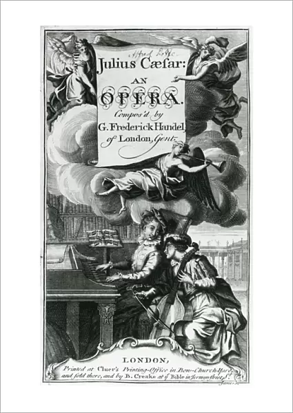 Cover of Sheet Music for Julius Caesar, an Opera by Handel, published in 1724 (engraving)
