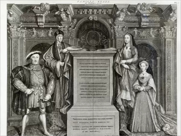 Familia Regia, or The Family of Henry VIII, 1742 (engraving) (b  /  w photo)