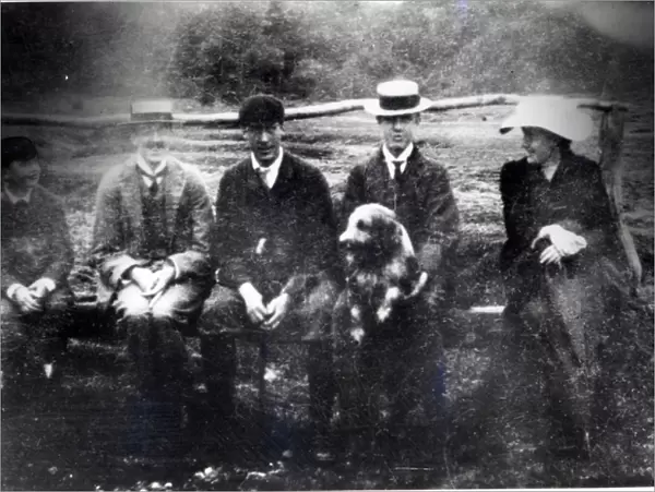 James and Lytton Strachey with Thoby, Adrian and Virginia Stephen in Fritham, Hampshire