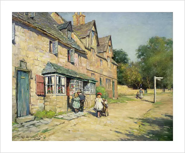 Cotswold village, 1917 (oil on canvas)