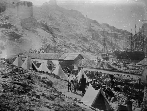 The Port at Balaklava during the Crimean War, c. 1855 (b  /  w photo)