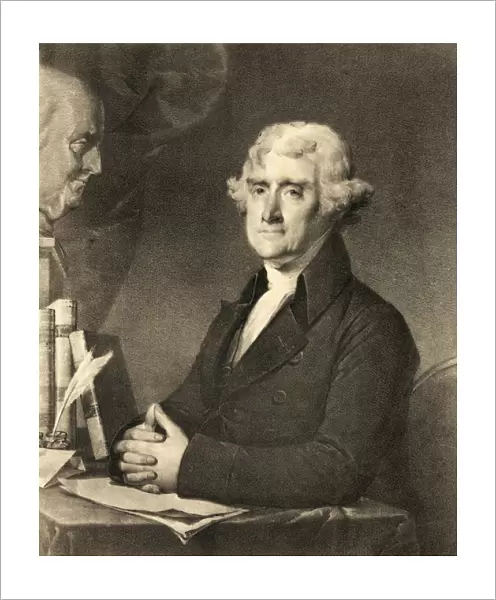 Thomas Jefferson, from a 19th century engraving (litho)