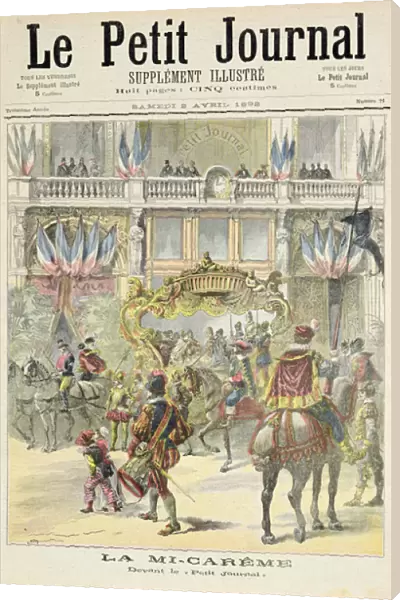 Title page depicting the mid-Lent parade in front of the Petit Journal offices, illustration