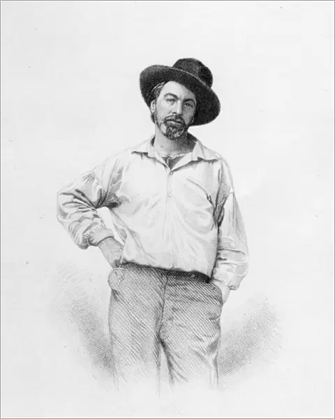 Walt Whitman, frontispiece to Leaves of Grass, 1855 (engraving)