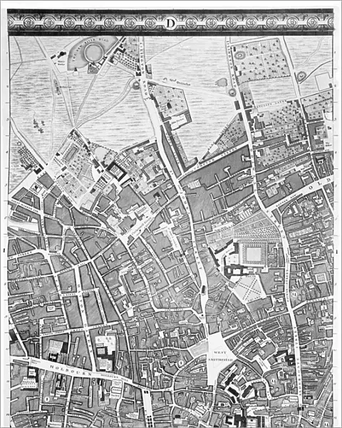 A Map of Clerkenwell, City of London, 1746 (engraving)