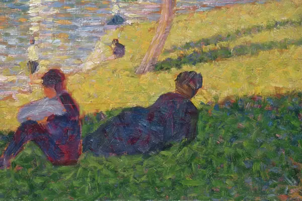 Seated man and reclining woman, study for A Sunday Afternoon on the Island of La Grande Jatte
