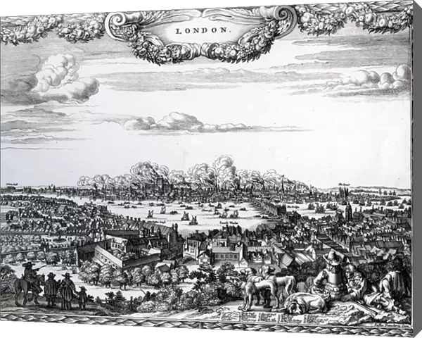 The Great Fire of London, engraved by Justus Danckerts, c. 1670-90s (engraving)