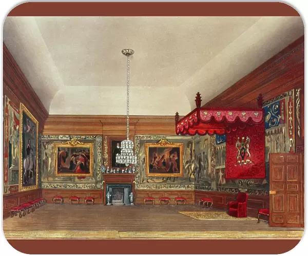 The Throne Room, Hampton Court from Pynes Royal Residences, 1818