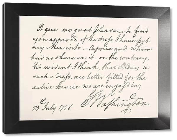 Handwriting and signature of George Washington, 1758 (pen & ink on paper)