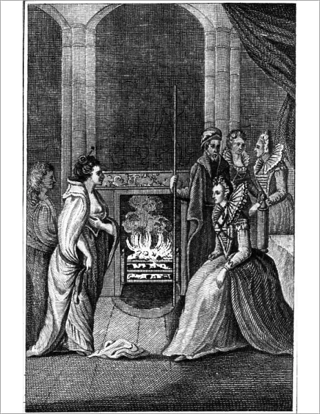 Grana Uile introduced to Queen Elizabeth, illustration from Anthologia Hibernica vol