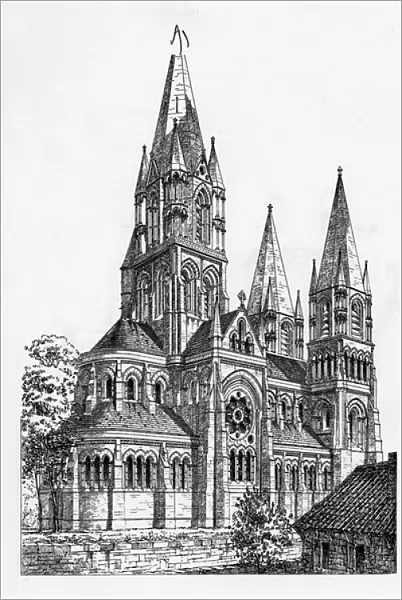 Cork Cathedral, illustration from The Architect, 1869 (engraving)