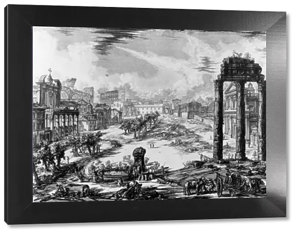 View of the Roman Forum, from the Views of Rome series, 1758 (etching)
