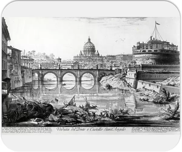 View of the Bridge and Castel Sant Angelo, from the Views of Rome series, c