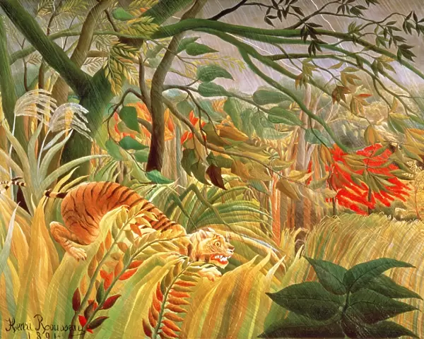 Tiger in a Tropical Storm (Surprised!) 1891 (oil on canvas)