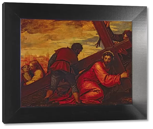 Christ Sinking under the Weight of the Cross (oil on panel)