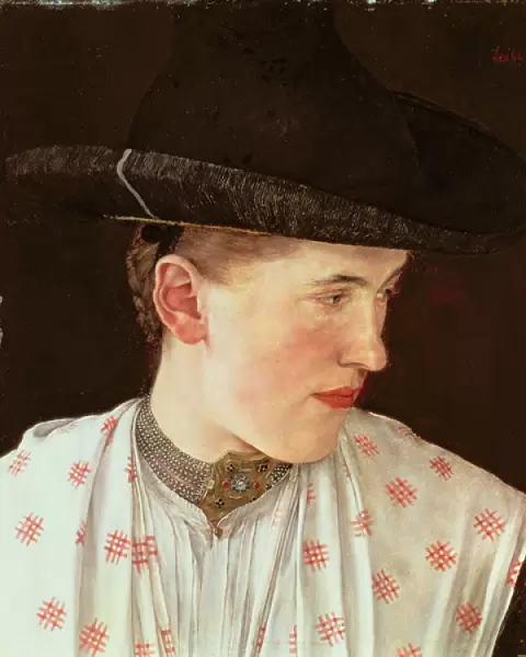 Head of a Peasant Girl, c. 1880 (oil on panel)
