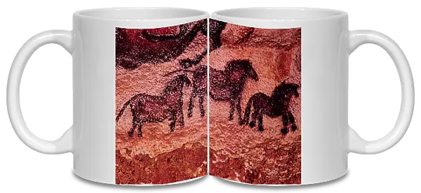 Rock painting of tarpans (ponies), c. 17000 BC (cave painting)