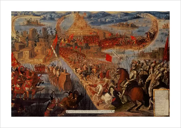 The Conquest of Tenochtitlan, from the Conquest of Mexico series (oil on panel)