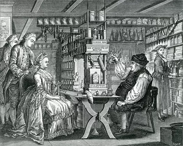 La Pharmacie Rustique, print made by Bartolomaus Hubner (1727-1795), 1774 (engraving)