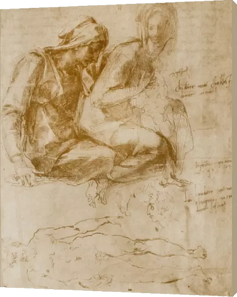 Saint Anne, the Virgin and Child and a study of a nude man (forward standing)