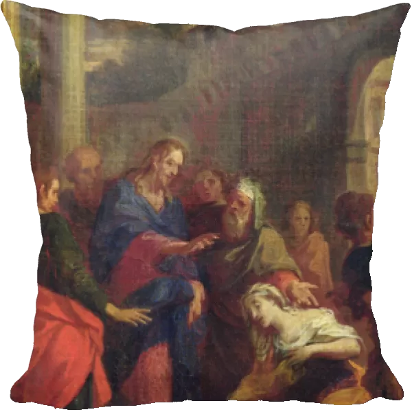 Jesus Healing the Bleeding Woman (oil on canvas)