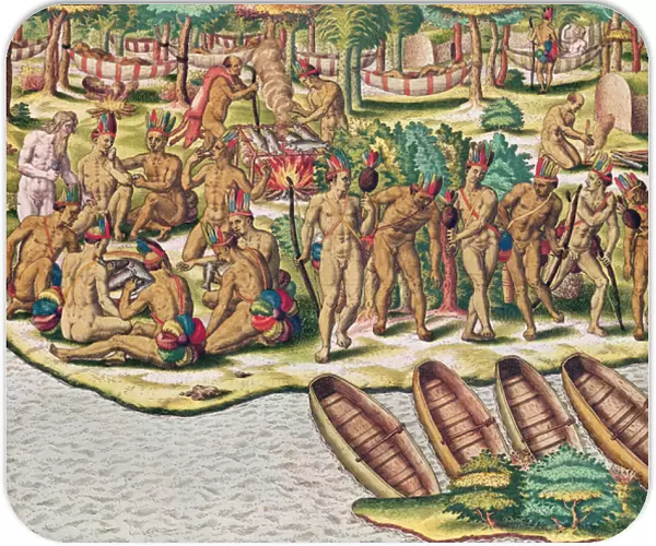 Americae Tertia Pars, Deliberating before an Expedition against the Enemies (page 432)
